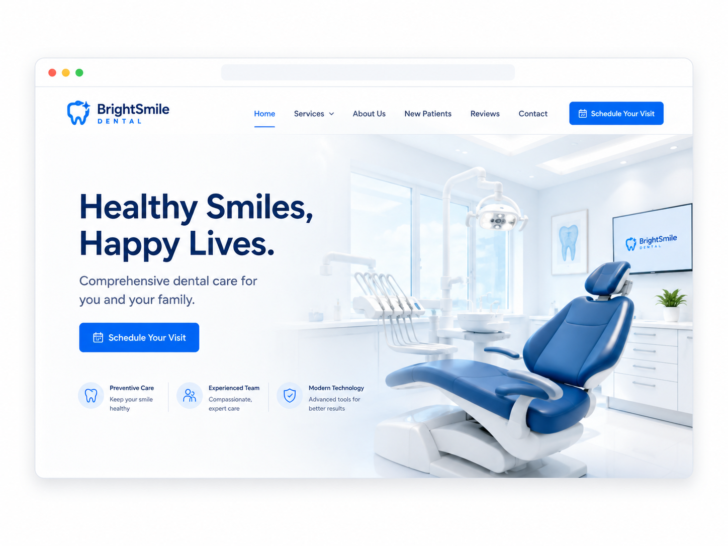 BrightSmile Dental website concept