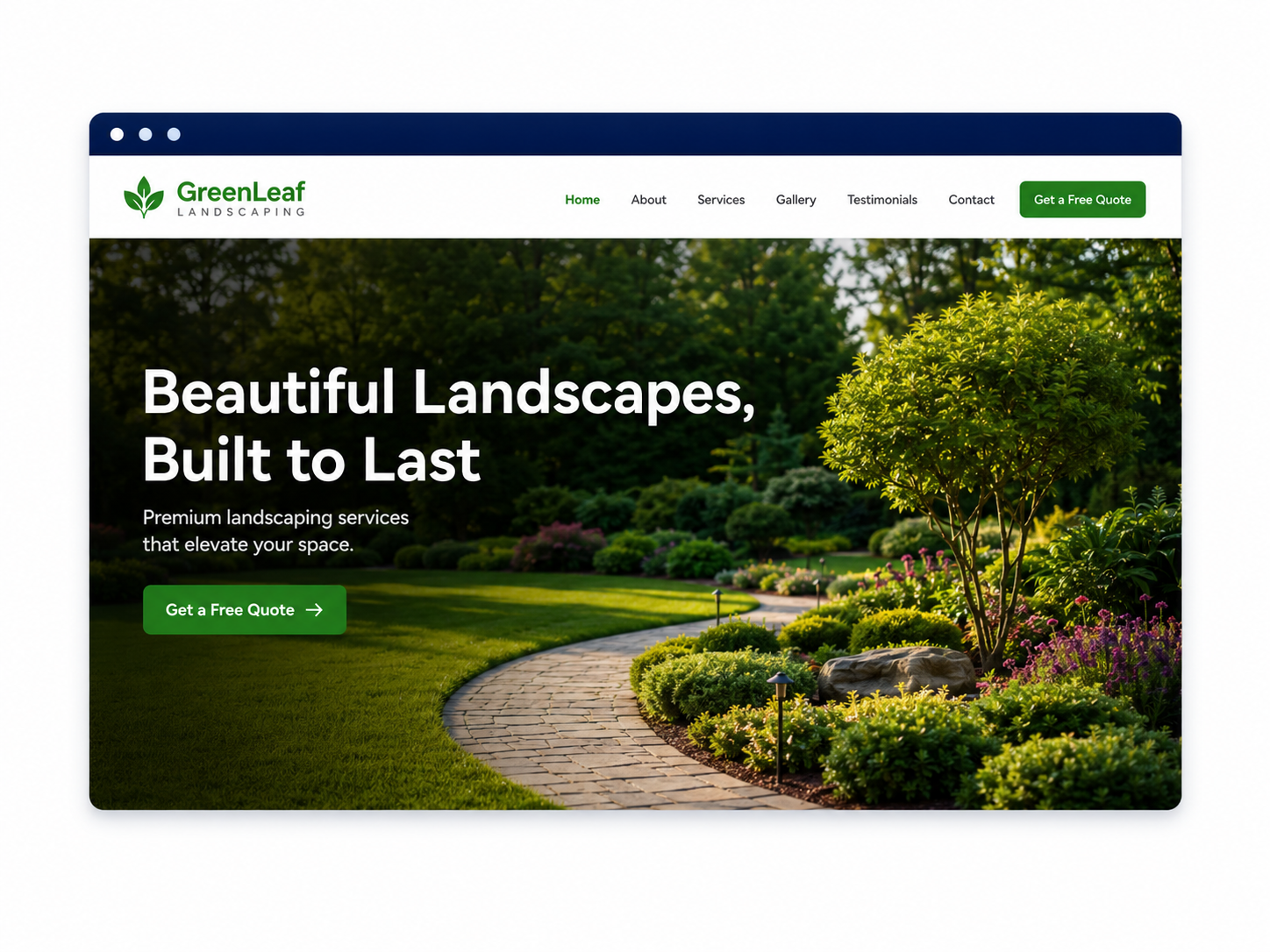 GreenLeaf Landscaping website concept